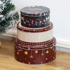Set Of 3 Christmas Snowman Nesting Cake Tins