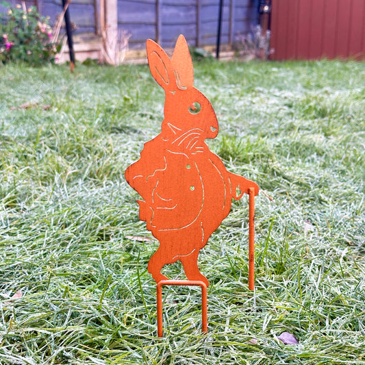 Rust Mr Rabbit Garden Stake