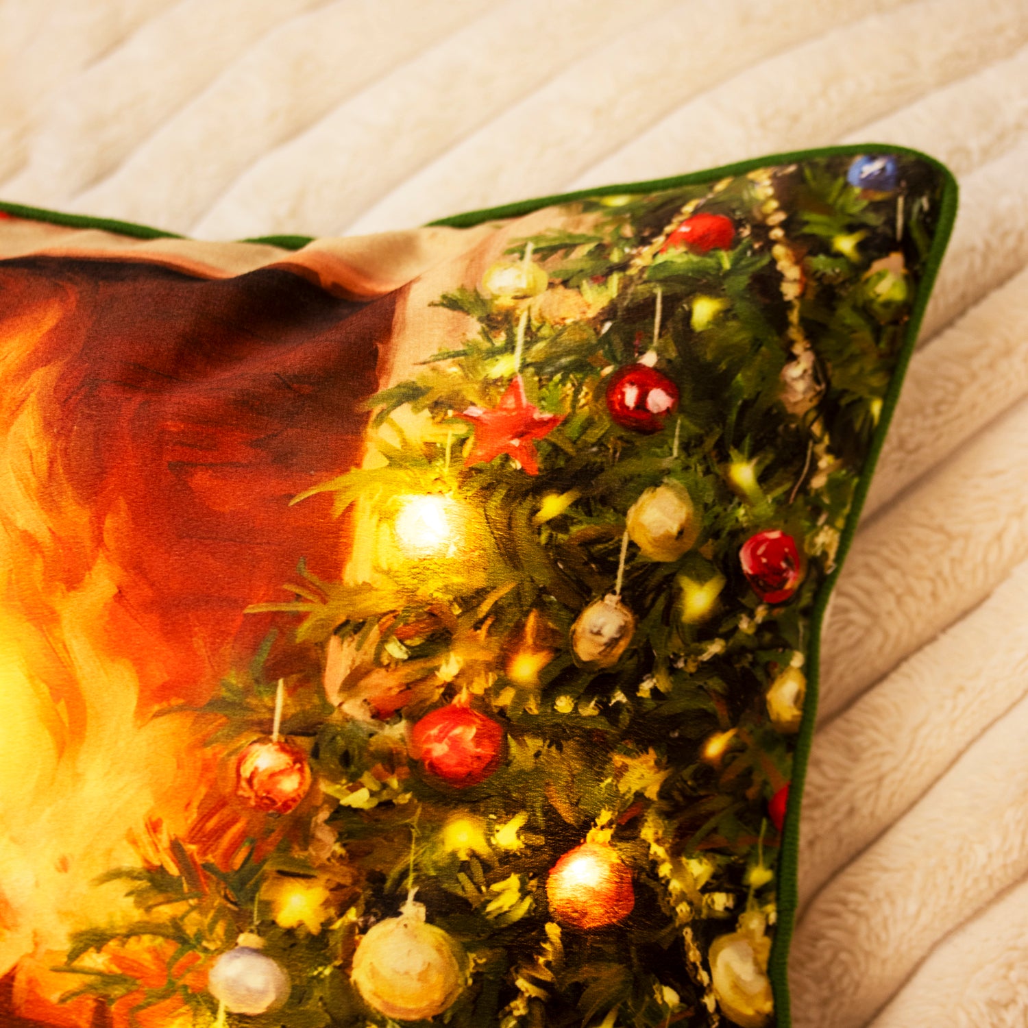 Light Up Sitting Puppy Christmas Cushion