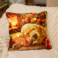 Light Up Christmas Sleeping Puppy Cushion