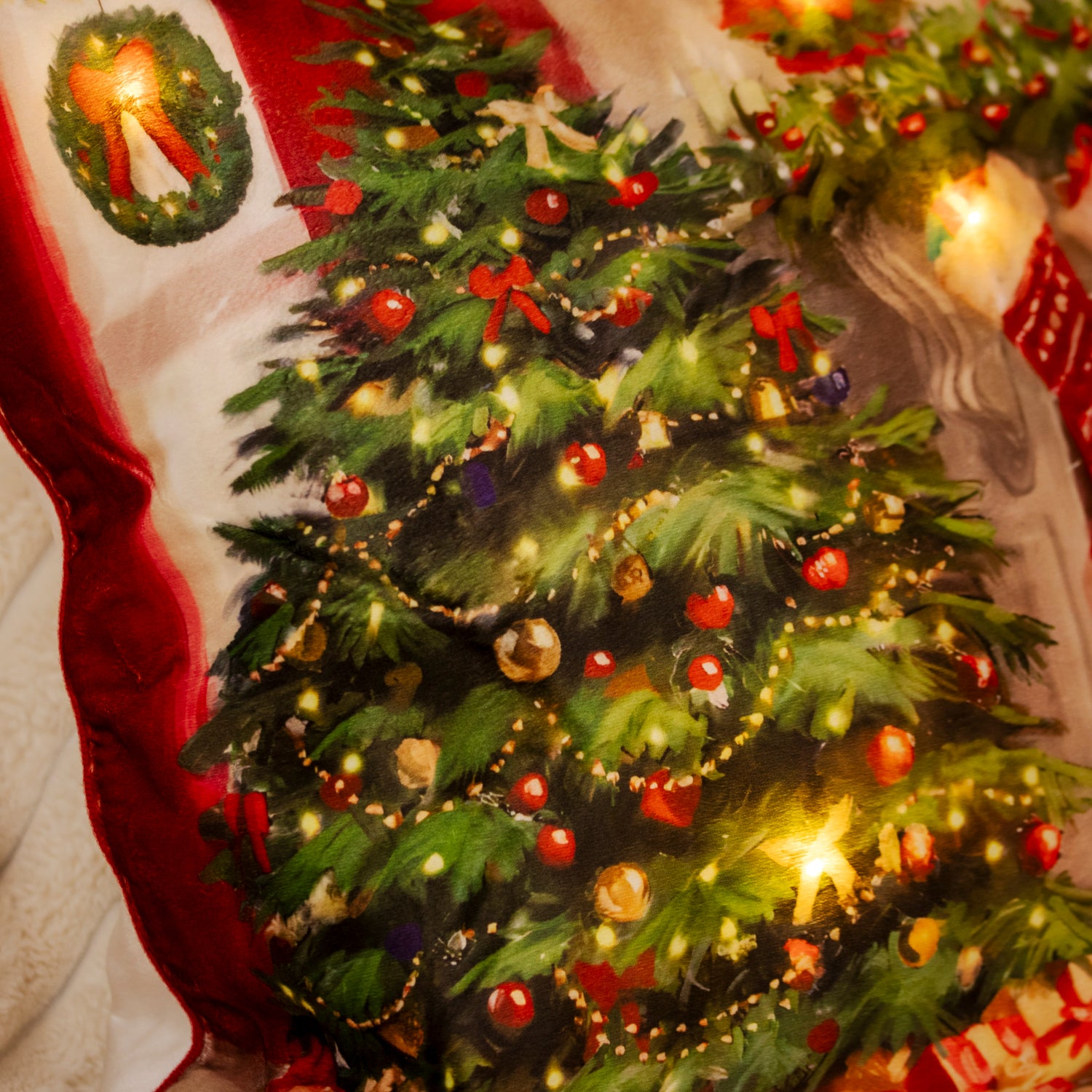 Light Up Traditional Christmas Tree Cushion