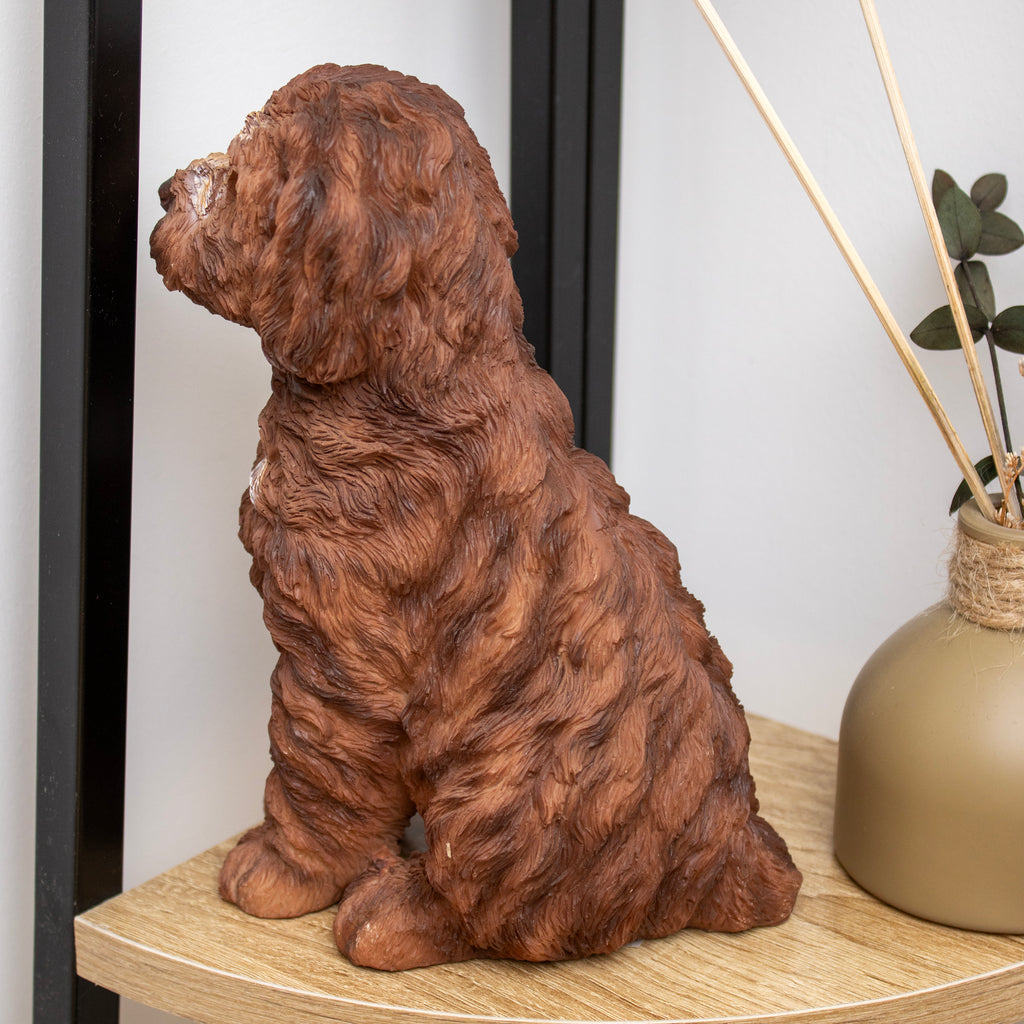 Brown Cockapoo Sitting Darthome Brown Sitting Cockapoo Ornament 14x19x10cm