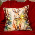 Light Up Sitting Winter Woodland Hare Cushion