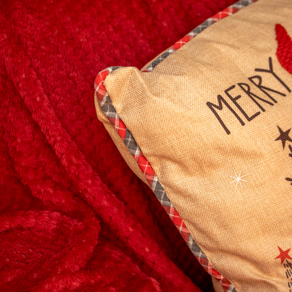 Hessian Tartan Christmas Gnome Cushion