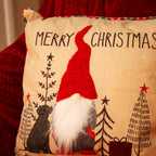 Hessian Tartan Christmas Gnome Cushion