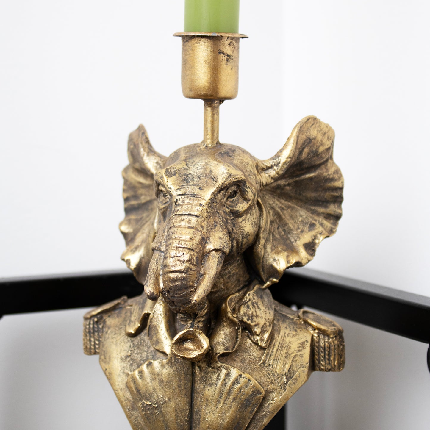 Antique Gold Elephant Candlestick Holder