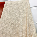 Beige Plaid Cotton Fringed Throw 170cm x130cm