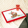 Christmas Bug Art Santa Cushioned Lap Tray