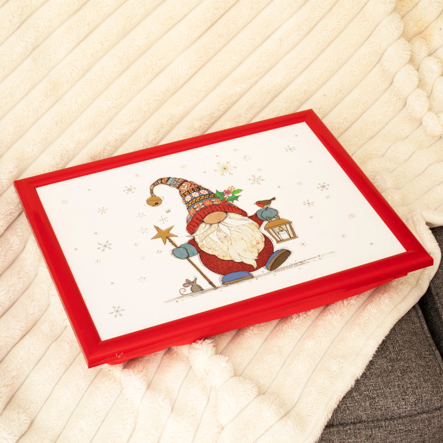 Christmas Bug Art Gonk Cushioned Lap Tray
