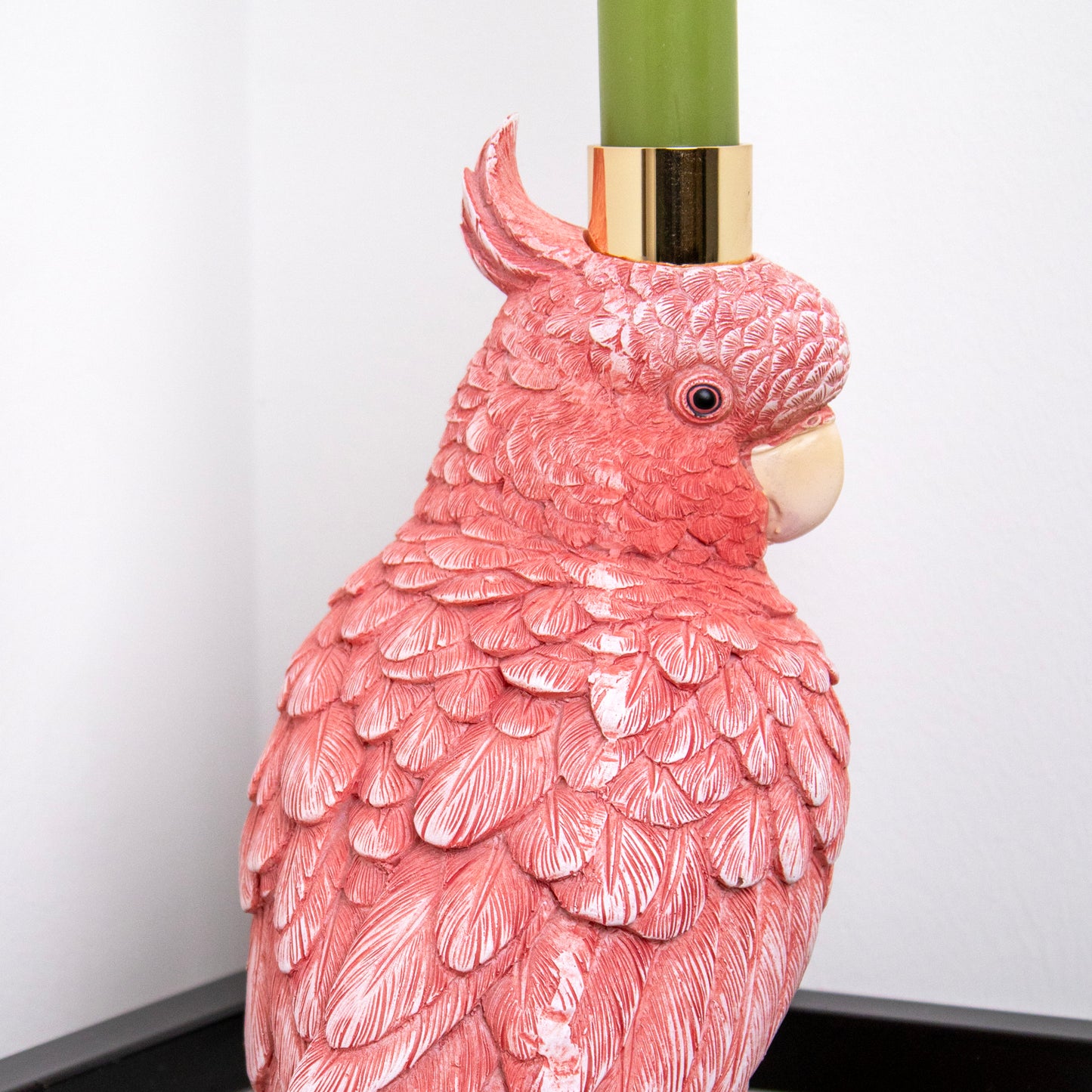 Pink Parrot Candlestick Holder