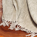 Sand Cotton Fringed Throw 170cm x130cm