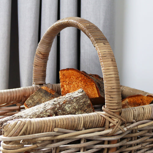 Kubu Rattan Open Ended Log Basket