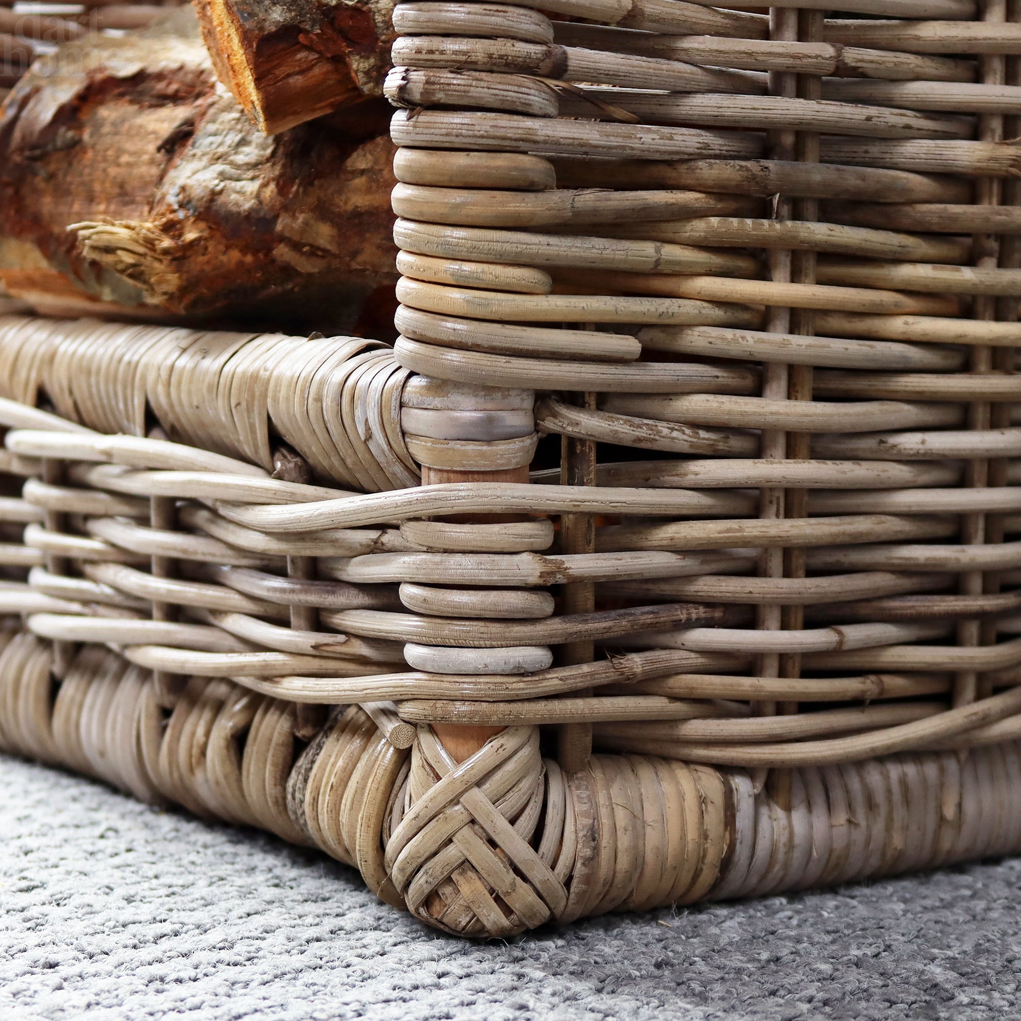 Kubu Rattan Open Ended Log Basket