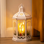 White LED Flicker Candle Christmas Lantern
