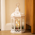 White LED Flicker Candle Christmas Lantern