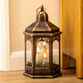 Bronze LED Flicker Candle Christmas Lantern