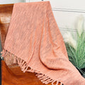 Pink Fringed Throw 170x130cm