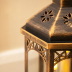 Bronze LED Flicker Candle Christmas Lantern