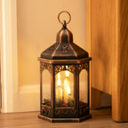 Bronze LED Flicker Candle Christmas Lantern