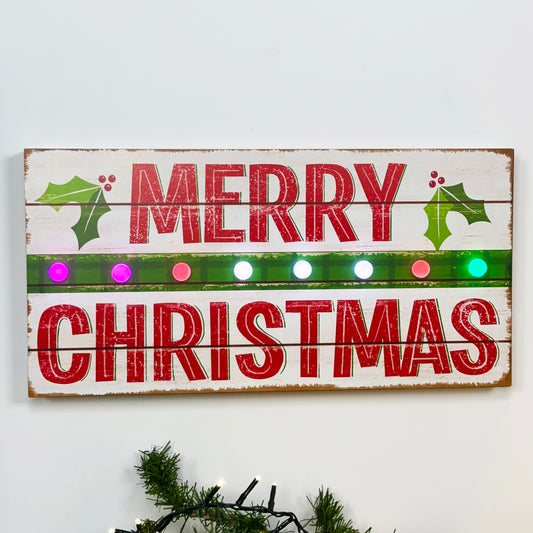 Blinkendes LED-Merry Christmas-Schild