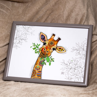 Giraffe Bug Art Cushioned Lap Tray