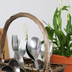 Antique Wash Willow 4 Section Cutlery Basket