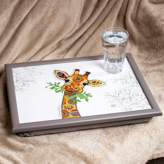 Giraffe Bug Art Cushioned Lap Tray