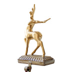 Gold Reindeer Christmas Stocking Hanger