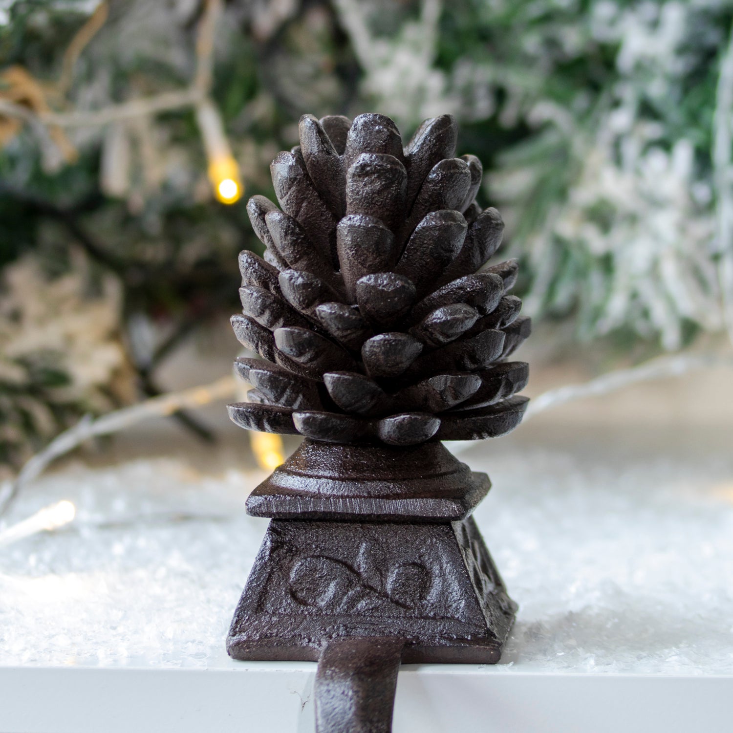 Cast Iron Pinecone Christmas Stocking Holder