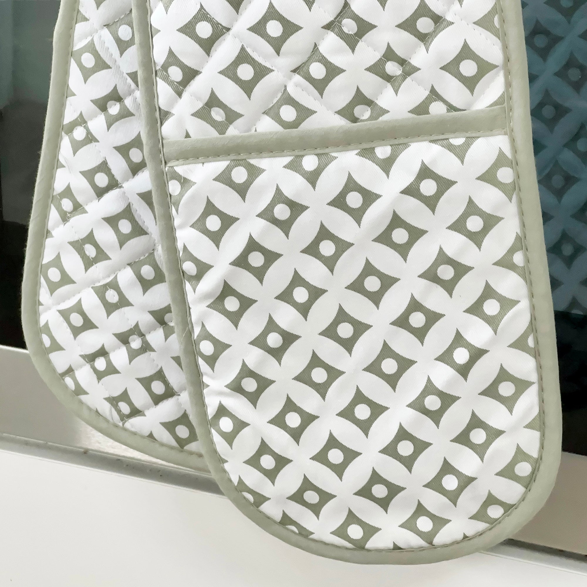 Grauer Diamant-Doppelofenhandschuh