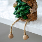 Brown Highland Cow With Christmas Tree Ornament