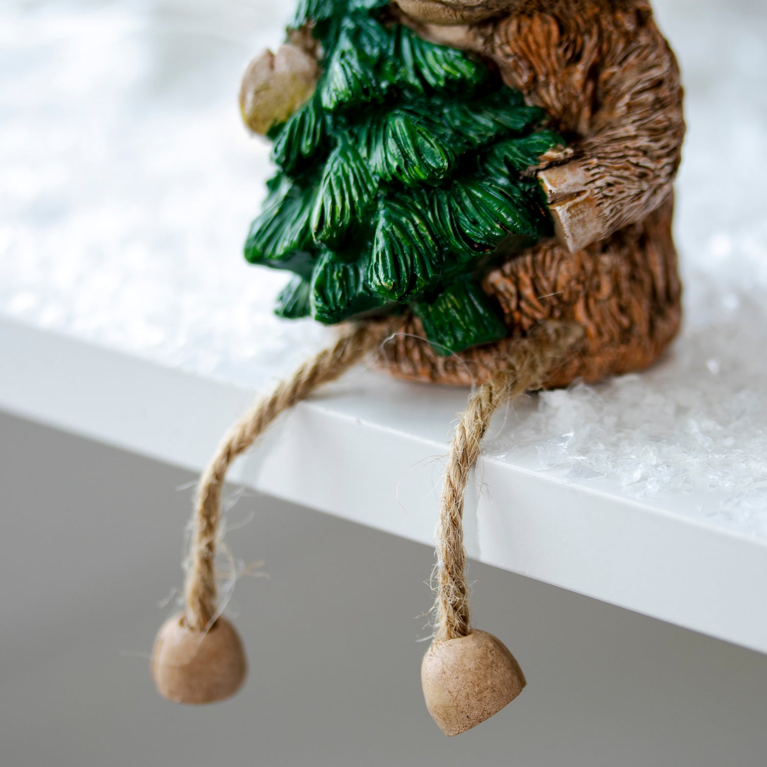 Brown Highland Cow With Christmas Tree Ornament