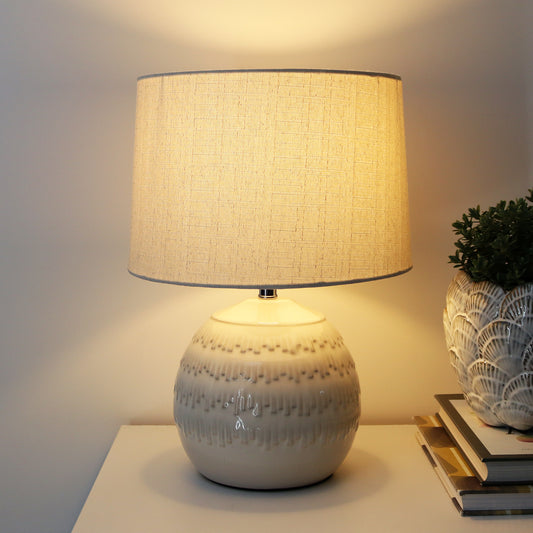 Off White Melting Pattern Table Lamp