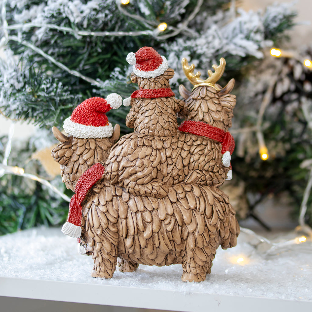 Christmas Highland Cow Trio Ornament