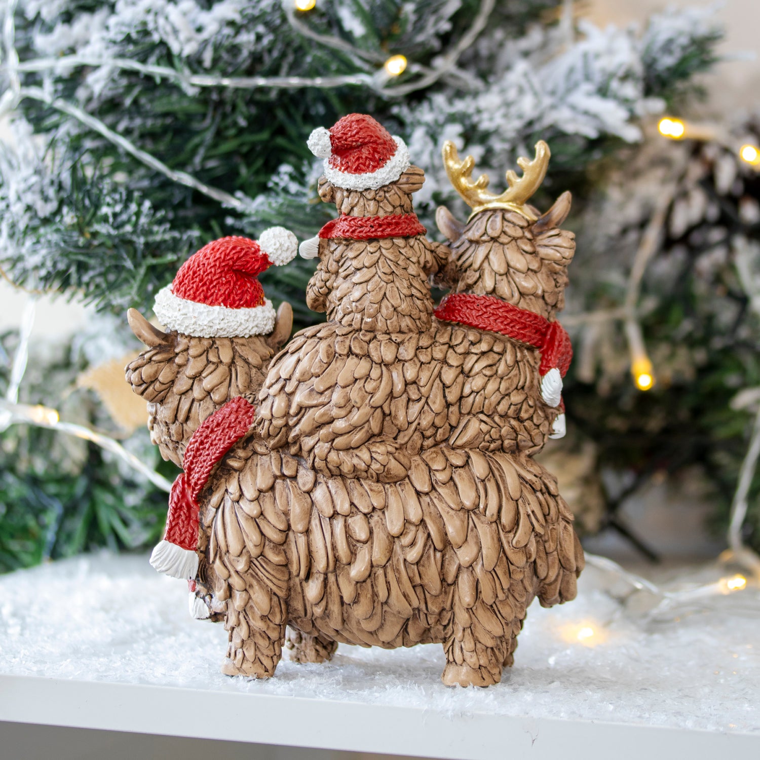 Christmas Highland Cow Trio Ornament