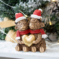 Christmas Highland Cows In Love Ornament