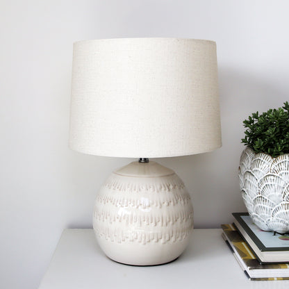 Off White Melting Pattern Table Lamp