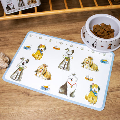 Faithful Friends Dog Bowl Mat And Treats Tin Set