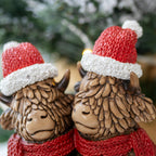 Christmas Highland Cows In Love Ornament