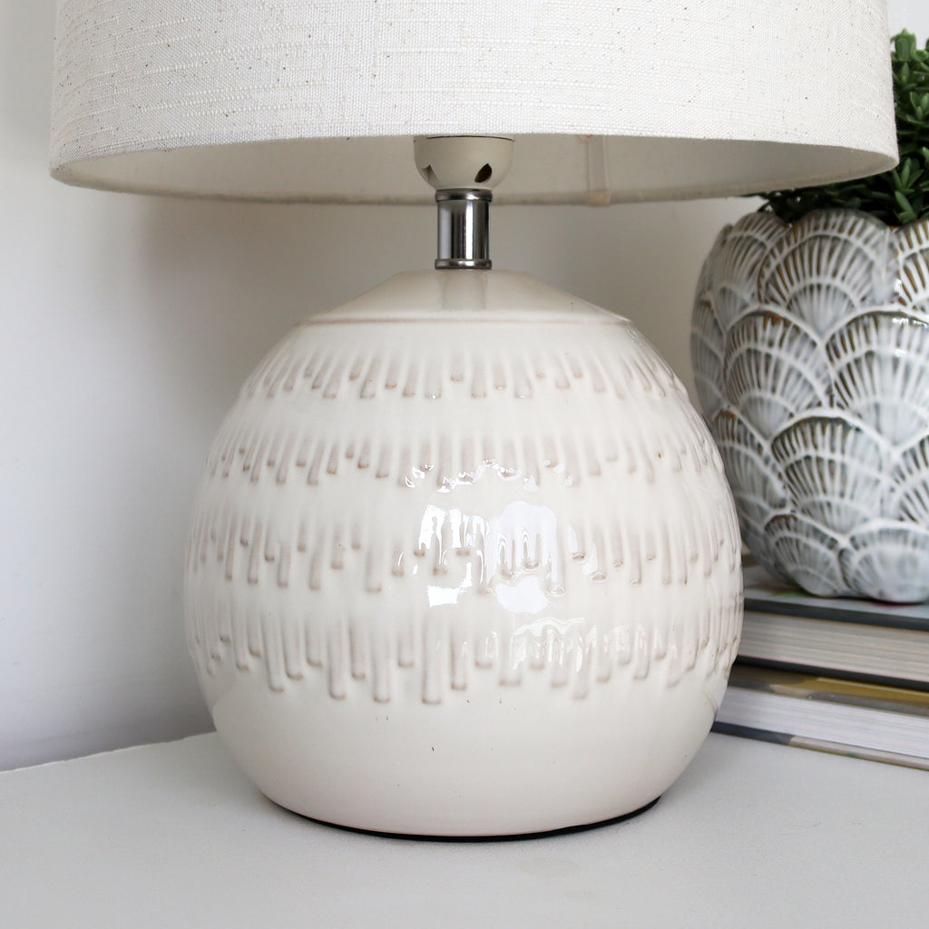Off White Melting Pattern Table Lamp