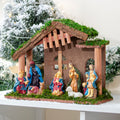 10 Piece Wooden Nativity Scene Christmas Decoration