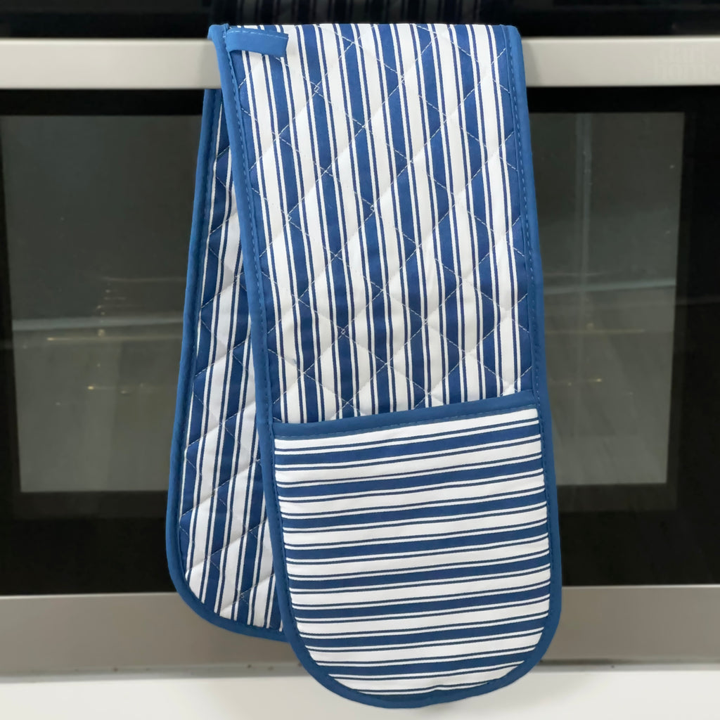 Blue Striped Double Oven Glove