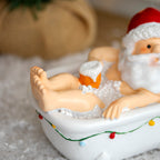 Santa In The Bath Ornament