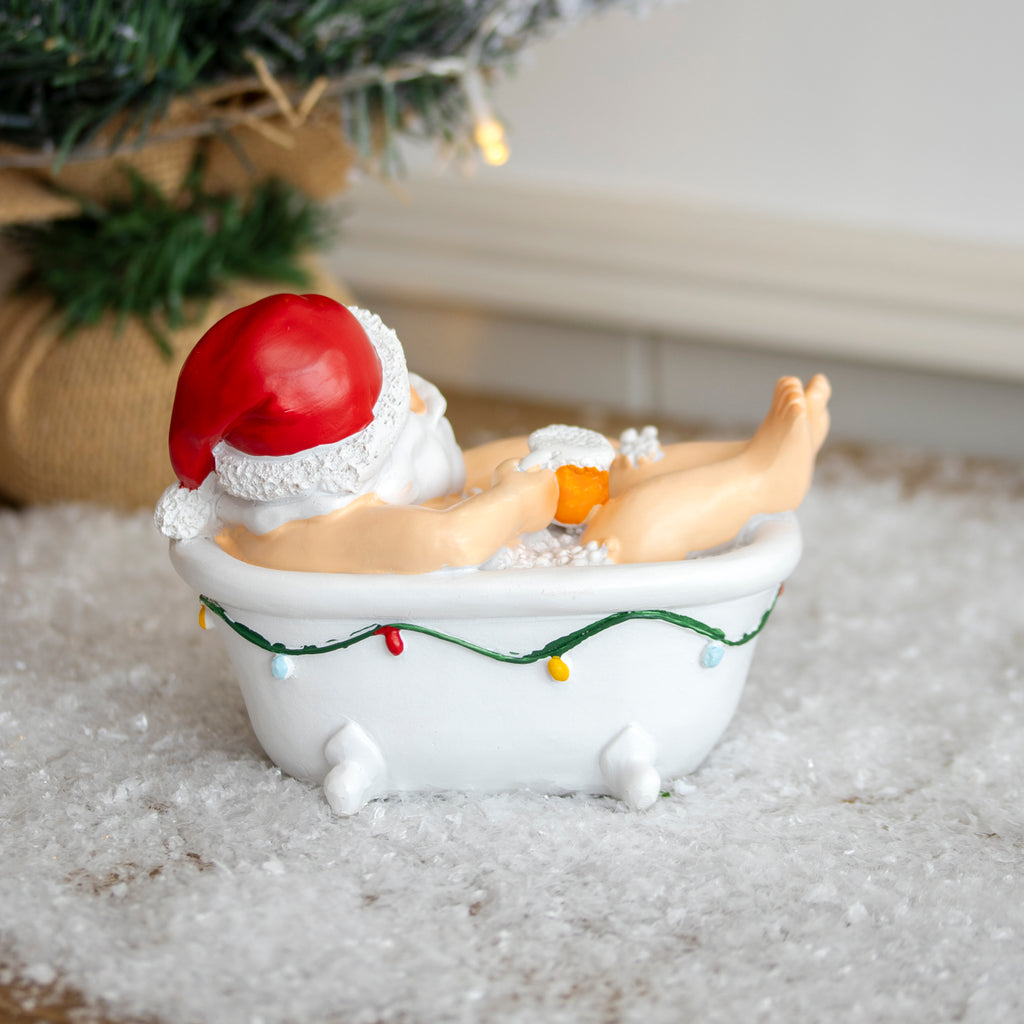 Santa In The Bath Ornament