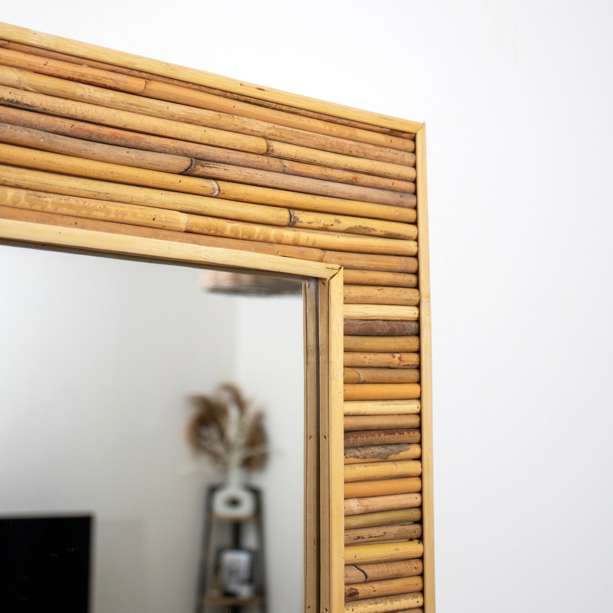 Rectangular Rattan & Bamboo Wall Mirror