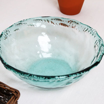 Aqua Recycled Glass Bowl