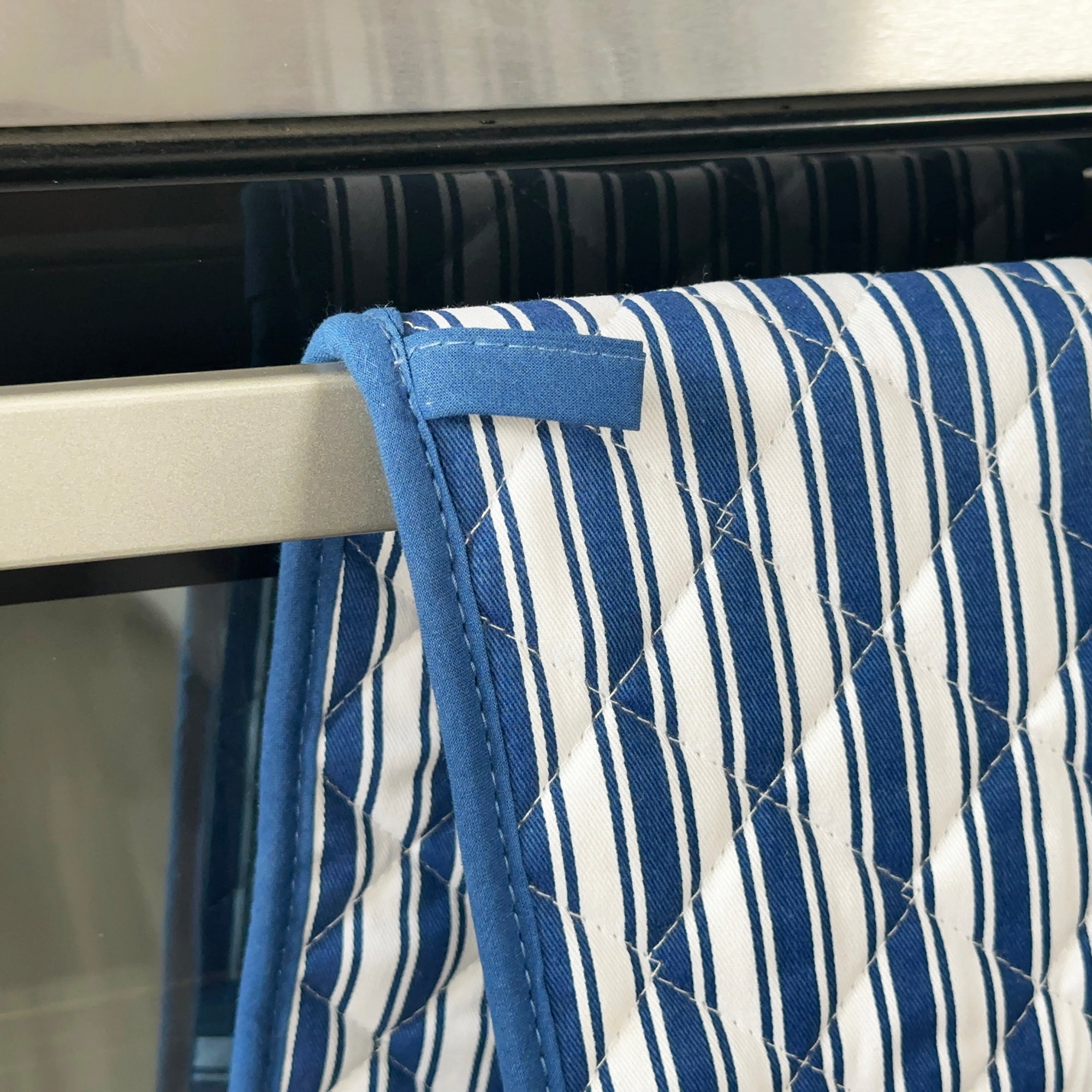 Blue Striped Double Oven Glove