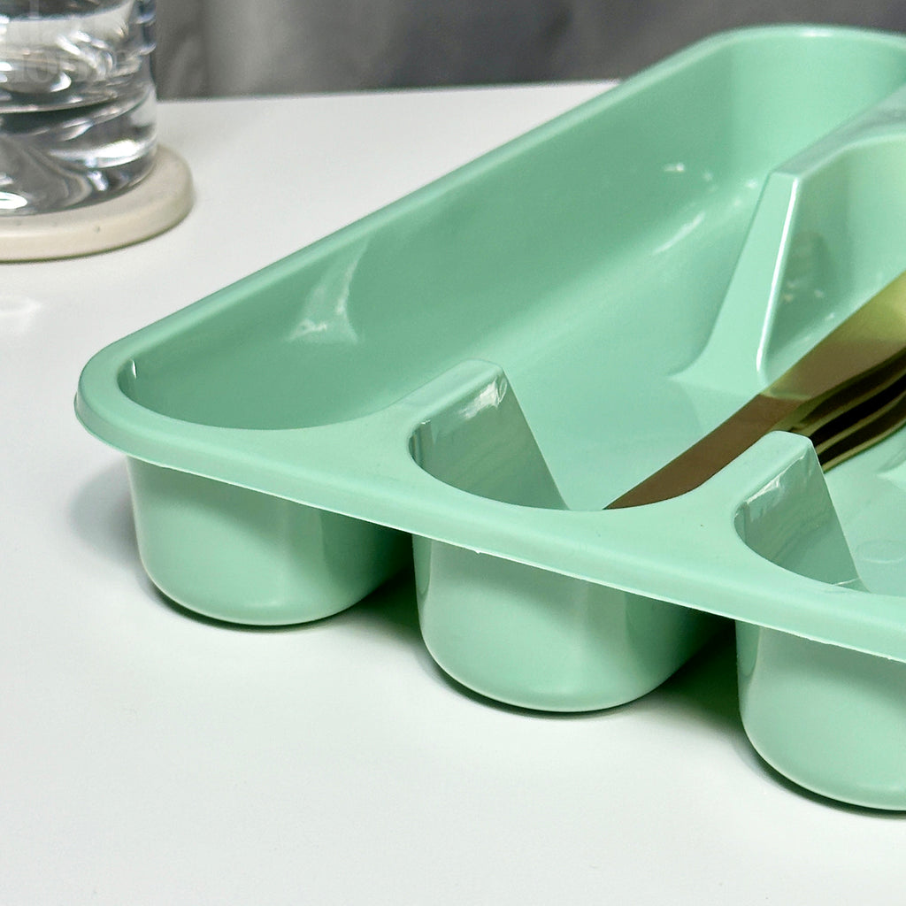 Green 5 Compartment Cutlery Tray