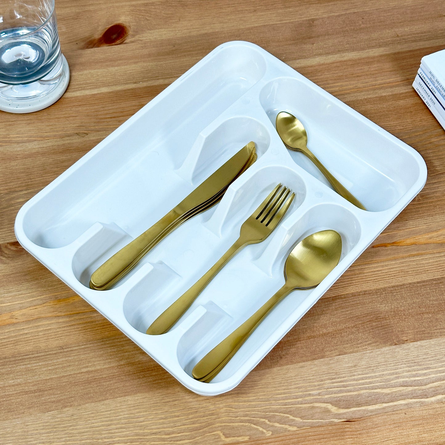 White 5 Compartment Cutlery Tray