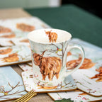 Set Of 4 Christmas Highland Cow Mugs